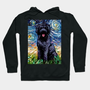 Black Goldendoodle Night (Portrait) Hoodie